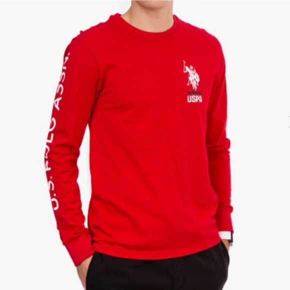 US Polo Assn Mens Printed Logo T-Shirt Long Sleeve Size Medium - Picture 1 of 7